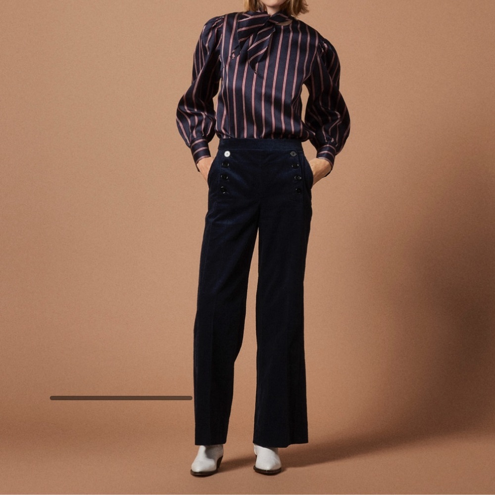 Sandro Corduroy trousers navy blue